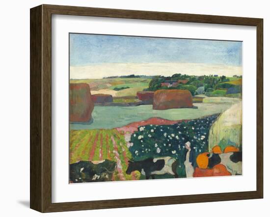 Haystacks in Brittany-Paul Gauguin-Framed Art Print