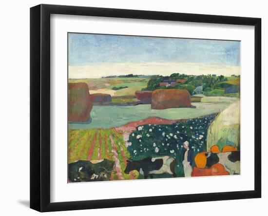 Haystacks in Brittany-Paul Gauguin-Framed Art Print
