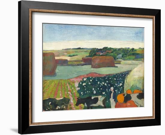 Haystacks in Brittany-Paul Gauguin-Framed Art Print