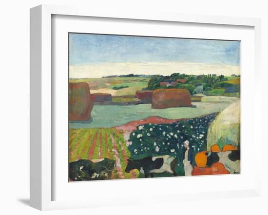 Haystacks in Brittany-Paul Gauguin-Framed Art Print