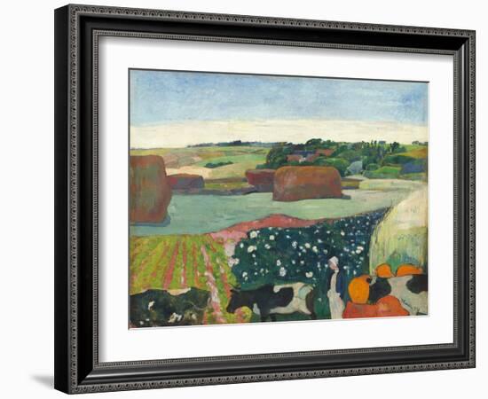 Haystacks in Brittany-Paul Gauguin-Framed Art Print