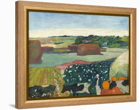 Haystacks in Brittany-Paul Gauguin-Framed Stretched Canvas