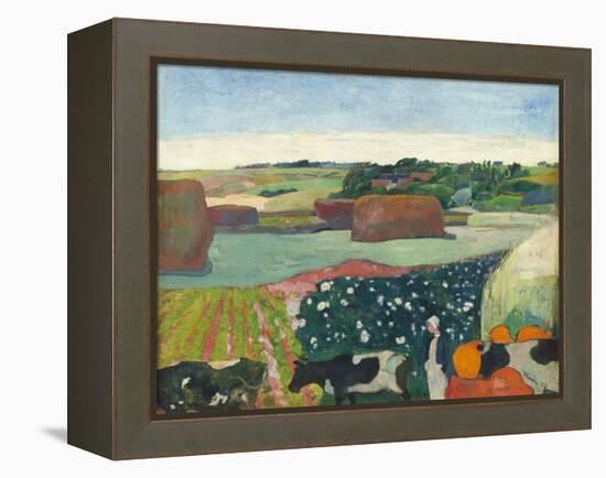 Haystacks in Brittany-Paul Gauguin-Framed Stretched Canvas