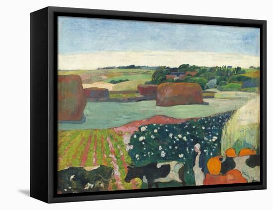 Haystacks in Brittany-Paul Gauguin-Framed Stretched Canvas