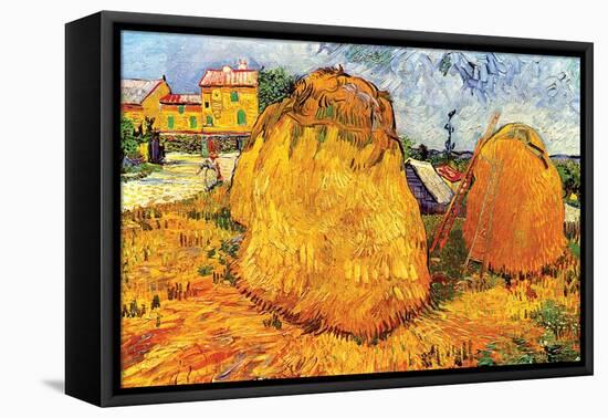 Haystacks in Provence, 1888-Vincent van Gogh-Framed Premier Image Canvas