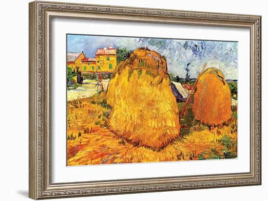 Haystacks in Provence, 1888-Vincent van Gogh-Framed Giclee Print