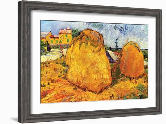 Haystacks in Provence, 1888-Vincent van Gogh-Framed Giclee Print