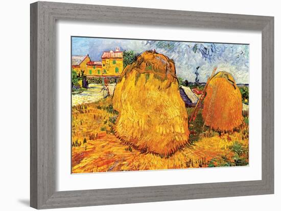 Haystacks in Provence, 1888-Vincent van Gogh-Framed Giclee Print