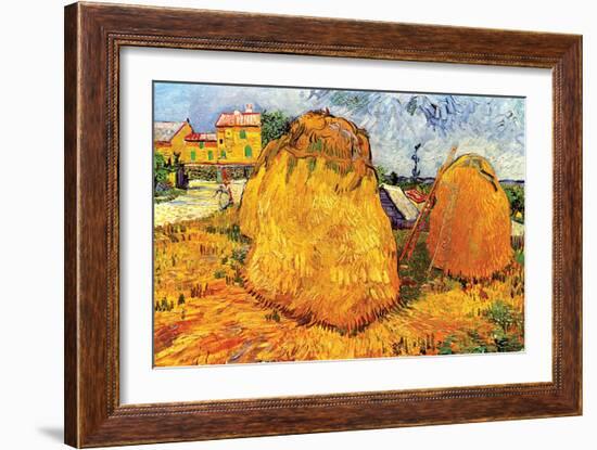 Haystacks in Provence, 1888-Vincent van Gogh-Framed Giclee Print