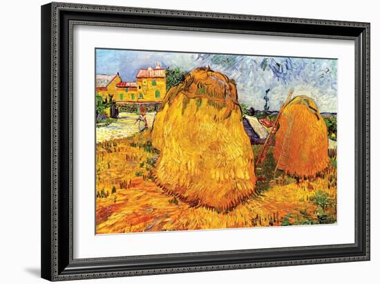 Haystacks in Provence, 1888-Vincent van Gogh-Framed Giclee Print