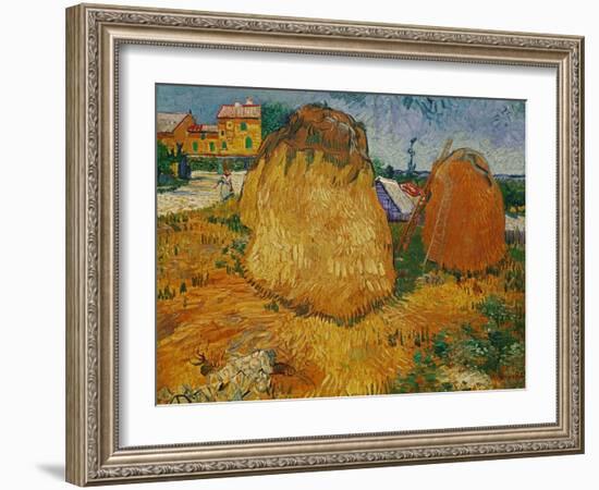 Haystacks in Provence, c.1888-Vincent van Gogh-Framed Giclee Print