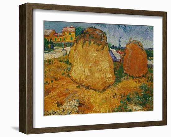 Haystacks in Provence, c.1888-Vincent van Gogh-Framed Giclee Print