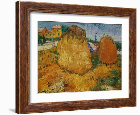 Haystacks in Provence, c.1888-Vincent van Gogh-Framed Giclee Print