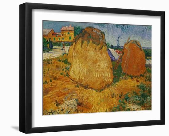 Haystacks in Provence, c.1888-Vincent van Gogh-Framed Giclee Print