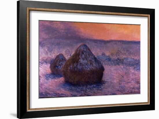 Haystacks in the Setting Sun-Claude Monet-Framed Giclee Print