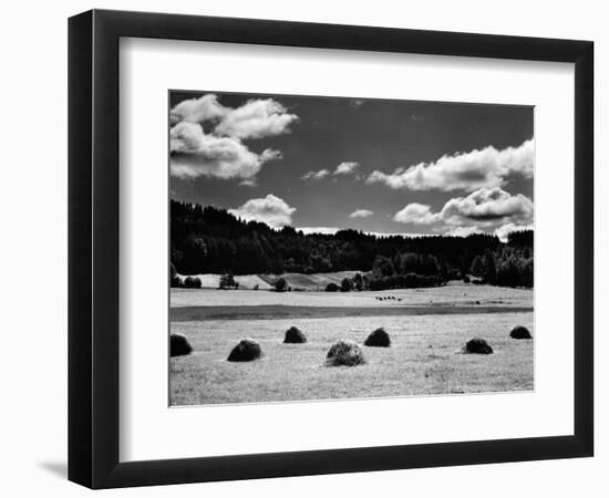 Haystacks, Landscape, Europe, 1968-Brett Weston-Framed Photographic Print