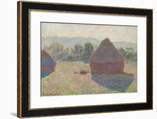 Haystacks, Midday, 1890-Claude Monet-Framed Giclee Print