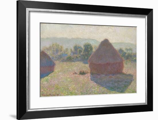 Haystacks, Midday, 1890-Claude Monet-Framed Giclee Print