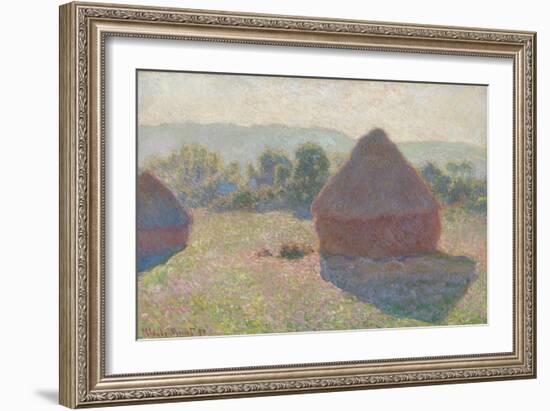 Haystacks, Midday, 1890-Claude Monet-Framed Giclee Print