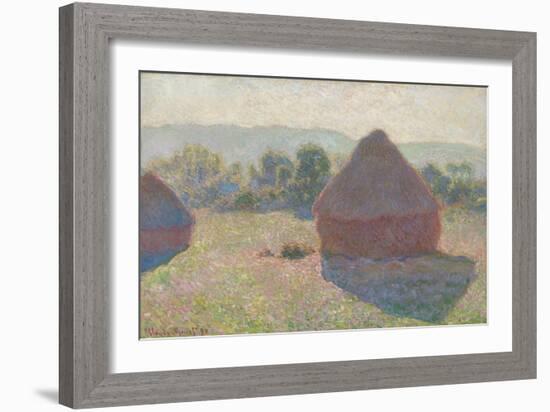 Haystacks, Midday, 1890-Claude Monet-Framed Giclee Print