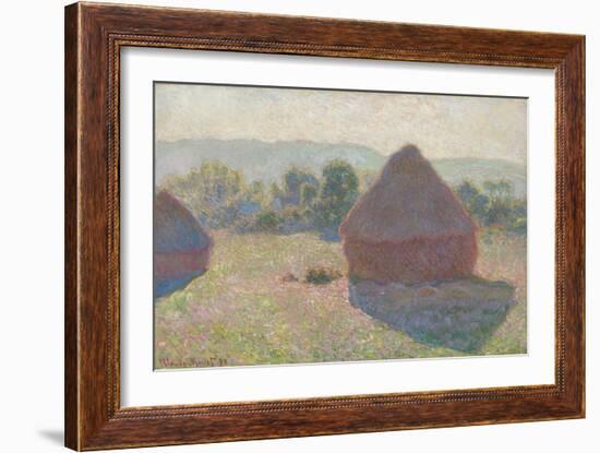 Haystacks, Midday, 1890-Claude Monet-Framed Giclee Print