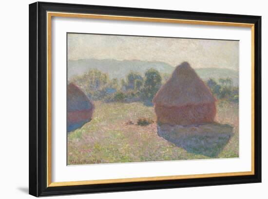 Haystacks, Midday, 1890-Claude Monet-Framed Giclee Print