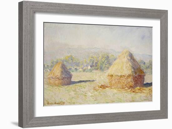 Haystacks, Morning Effect, 1891-Claude Monet-Framed Giclee Print