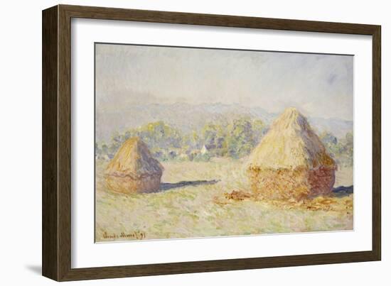 Haystacks, Morning Effect, 1891-Claude Monet-Framed Giclee Print