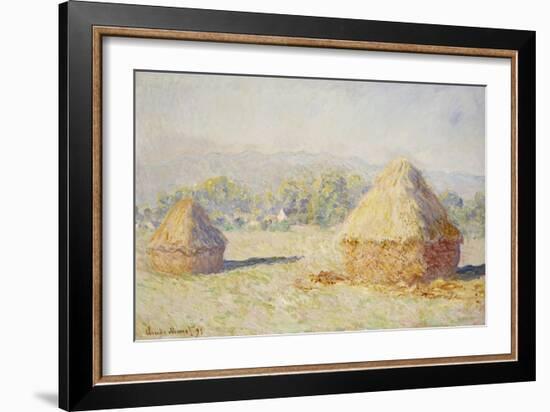 Haystacks, Morning Effect, 1891-Claude Monet-Framed Giclee Print