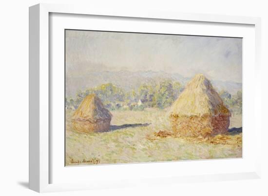 Haystacks, Morning Effect, 1891-Claude Monet-Framed Giclee Print