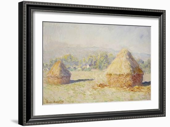 Haystacks, Morning Effect, 1891-Claude Monet-Framed Giclee Print