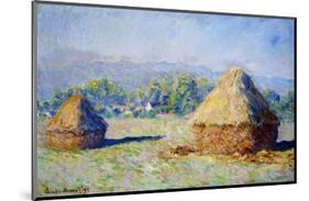 Haystacks, Morning Effect-Claude Monet-Mounted Premium Giclee Print