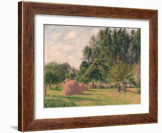 Haystacks, Morning, Éragny, 1899-Camille Pissarro-Framed Giclee Print