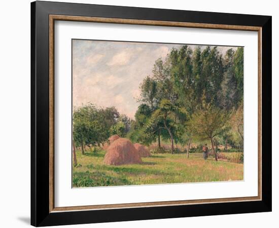 Haystacks, Morning, Éragny, 1899-Camille Pissarro-Framed Giclee Print