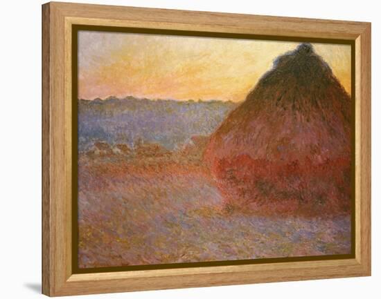 Haystacks, Pink and Blue Impressions, 1891-Claude Monet-Framed Premier Image Canvas