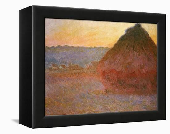 Haystacks, Pink and Blue Impressions, 1891-Claude Monet-Framed Premier Image Canvas