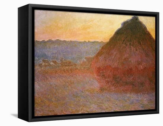 Haystacks, Pink and Blue Impressions, 1891-Claude Monet-Framed Premier Image Canvas