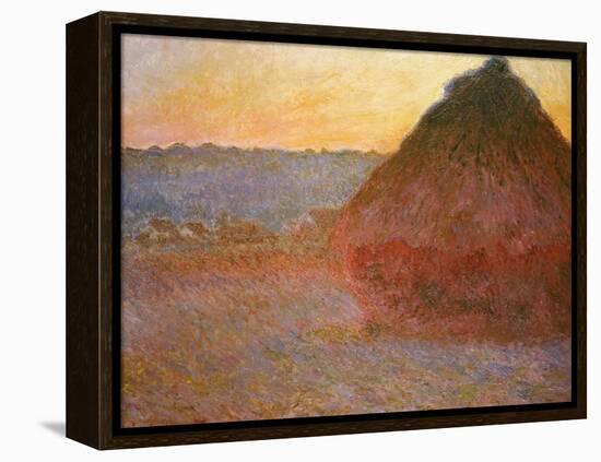 Haystacks, Pink and Blue Impressions, 1891-Claude Monet-Framed Premier Image Canvas