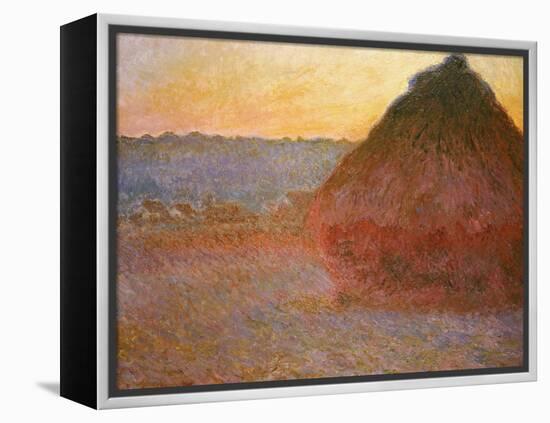 Haystacks, Pink and Blue Impressions, 1891-Claude Monet-Framed Premier Image Canvas
