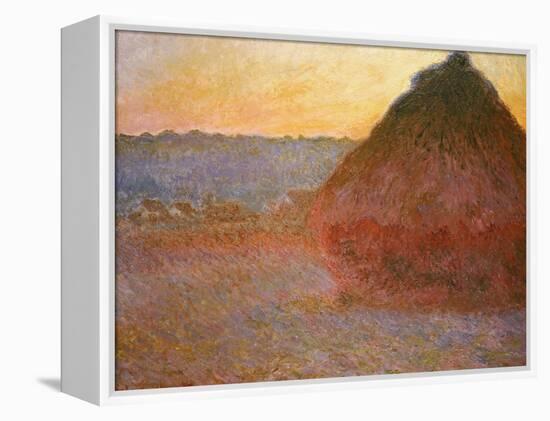 Haystacks, Pink and Blue Impressions, 1891-Claude Monet-Framed Premier Image Canvas