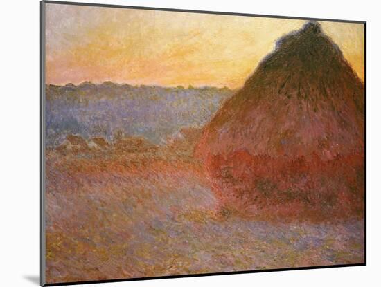 Haystacks, Pink and Blue Impressions, 1891-Claude Monet-Mounted Giclee Print