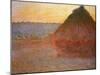 Haystacks, Pink and Blue Impressions, 1891-Claude Monet-Mounted Giclee Print