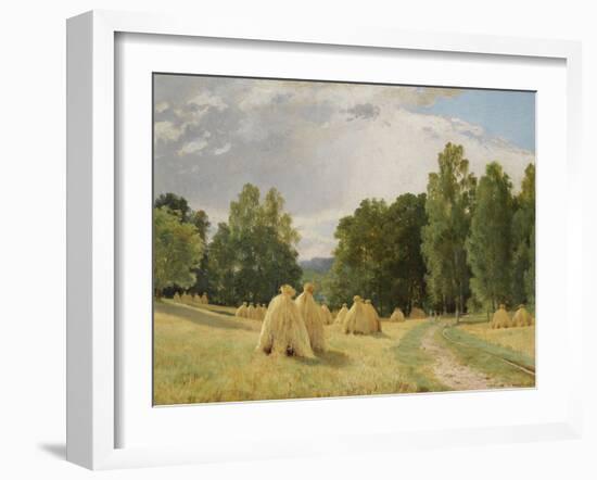 Haystacks, Preobrazhenskoe-Ivan Ivanovich Shishkin-Framed Giclee Print