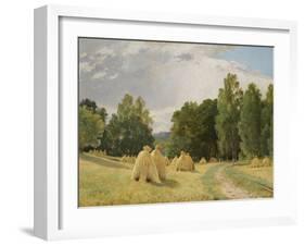 Haystacks, Preobrazhenskoe-Ivan Ivanovich Shishkin-Framed Giclee Print