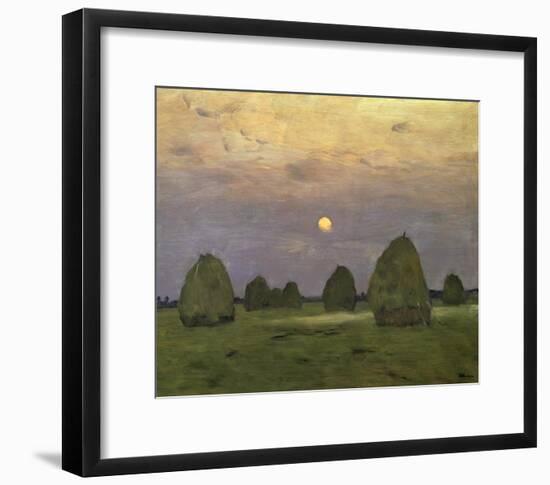 Haystacks Twilight, 1899-Isaac Levitan-Framed Art Print