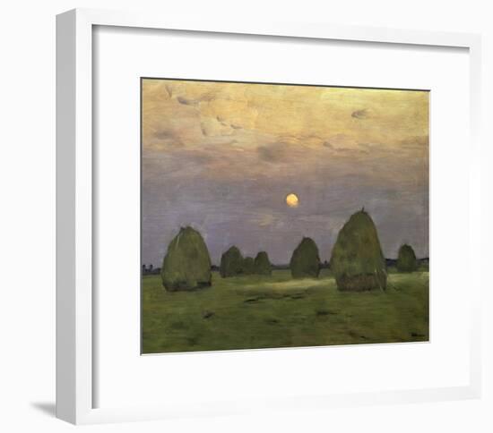 Haystacks Twilight, 1899-Isaac Levitan-Framed Art Print