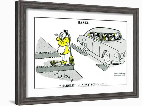 Hazel Cartoon-Ted Key-Framed Giclee Print