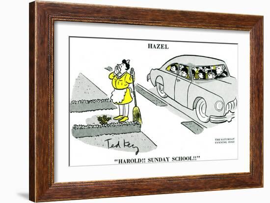 Hazel Cartoon-Ted Key-Framed Giclee Print