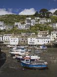 Boats in Polperro Harbour at Low Tide, Cornwall, England, United Kingdom, Europe-Hazel Stuart-Photographic Print