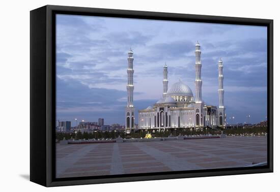 Hazrat Sultan Mosque, the Largest in Central Asia, at Dusk, Astana, Kazakhstan, Central Asia-Gavin Hellier-Framed Premier Image Canvas